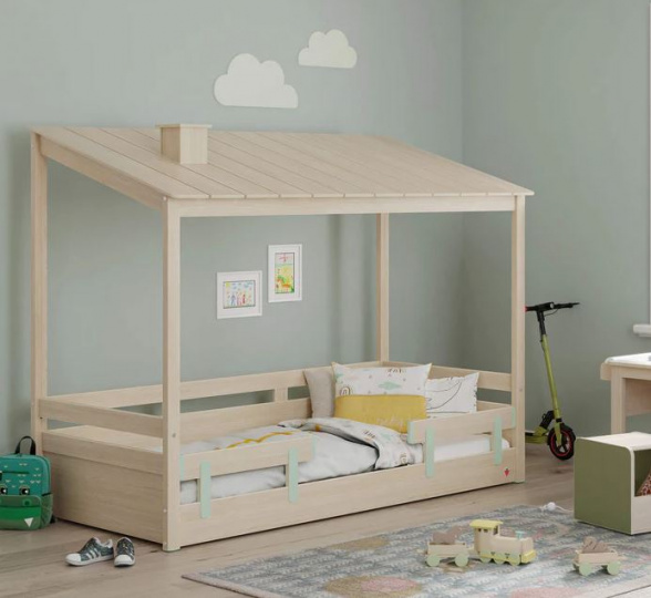 Кровать-домик с крышей Montes Baby Natural Cilek