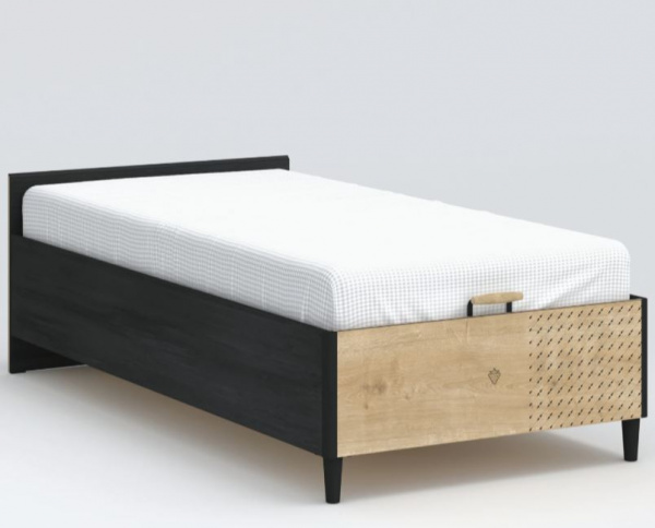Кровать без изголовья с подъемным механизмом Black , 100x200  Cilek