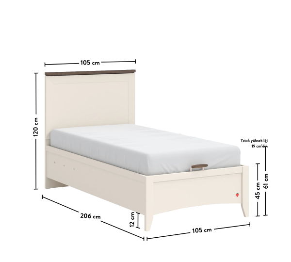 Кровать  Lapel с подъемным механизмом, 100x200 Cilek