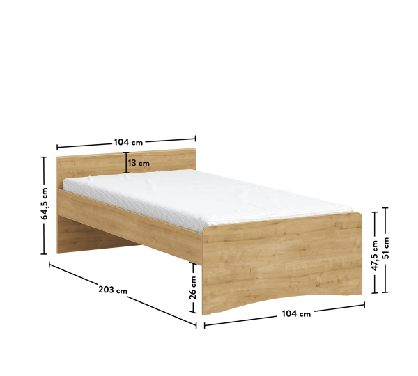 Кровать без изголовья Mocha 100х200см Cilek