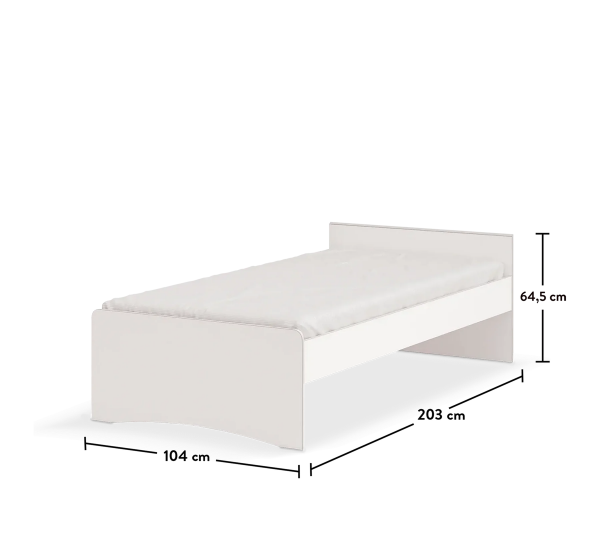 Кровать без изголовья Montes White (100X200 CM) Cilek