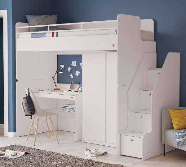Нижний корпус двухъярусной кровати Studio White Cilek