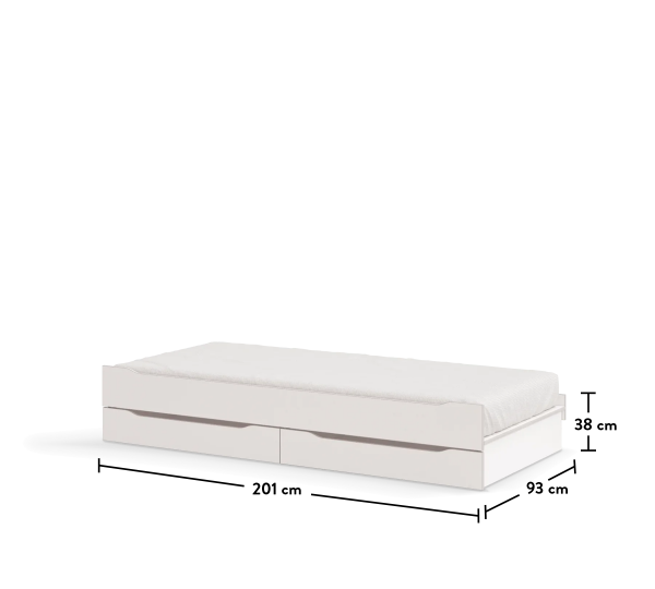 Кровать выдвижная с ящиками Studio White Cilek