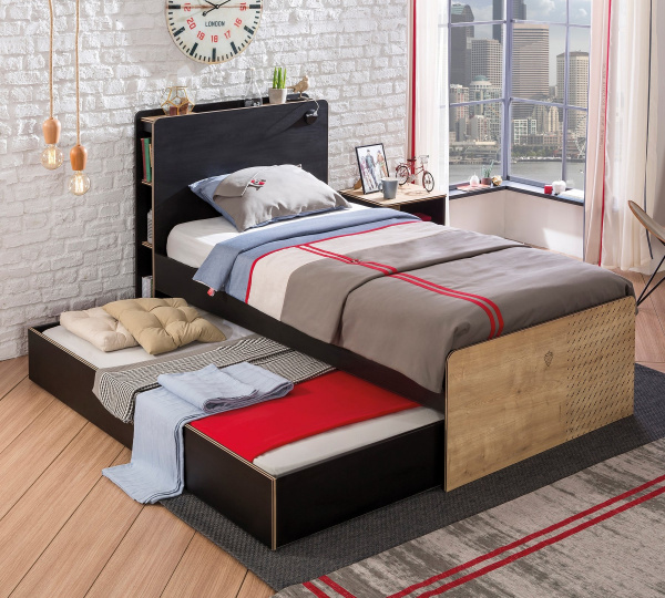 Выдвижная кровать Black, 90х190 Cilek
