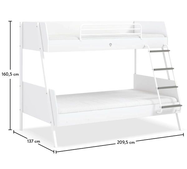 Двухъярусная кровать White 90/120х200 Cilek